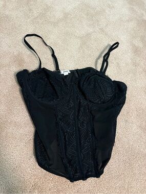 Garage Black Lace Bustier Bodysuit
